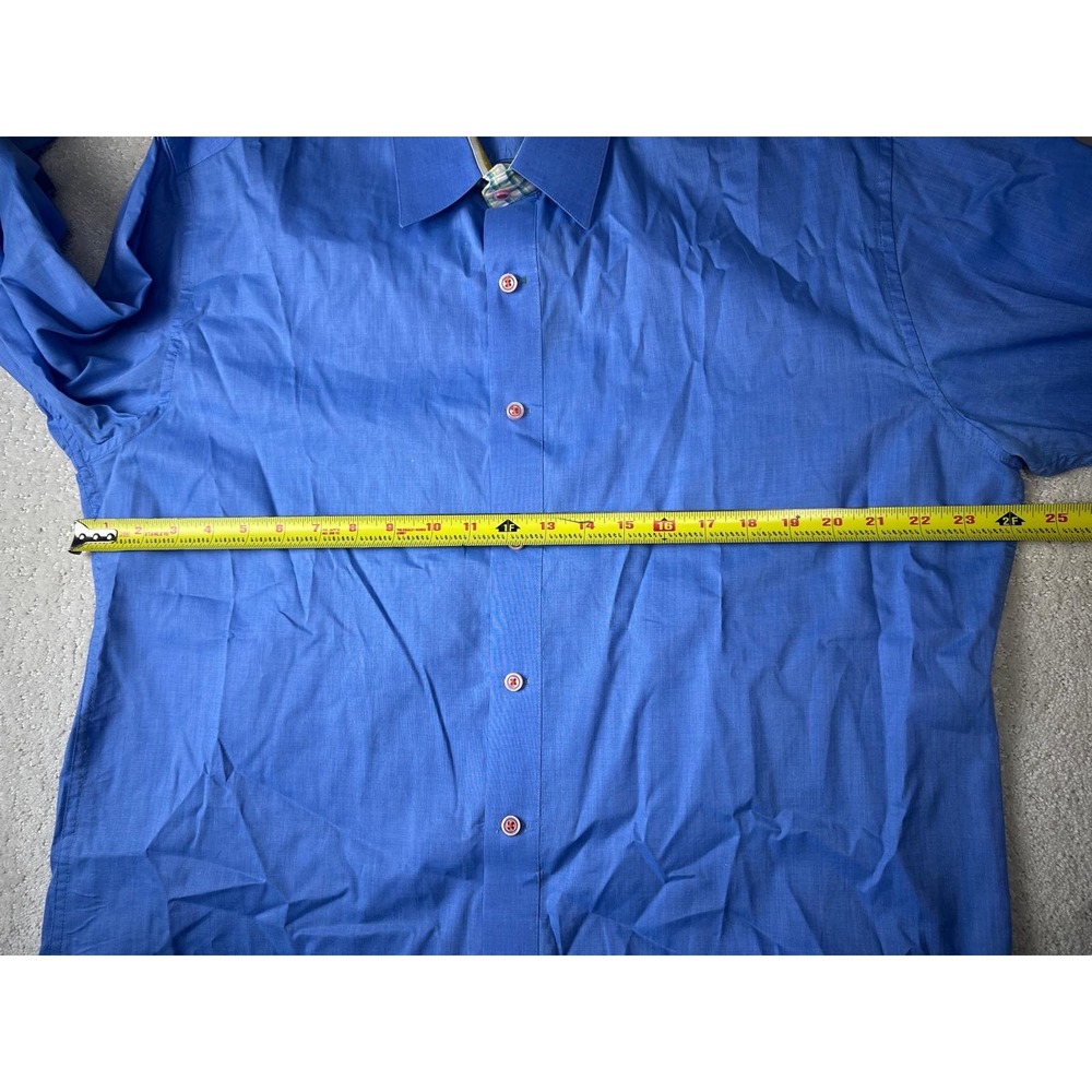 Robert Graham Shirt Mens XL Blue Flip Cuff Contrast Long Sleeve Button Up Cotton - Picture 4 of 16